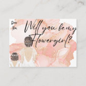 私のフラワーガールになってくれる?|手書きのメッセージ エンクロージャーカード (正面)