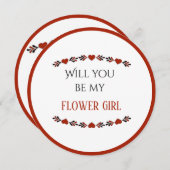 私のフラワーガールになってくれる？ 招待状 (正面/裏面)