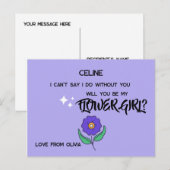 私のフラワーガールになってくれる？ 編集可能なテキスト インビテーションポストカード (正面/裏面)