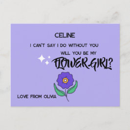 私のフラワーガールになってくれる？ 編集可能なテキスト インビテーションポストカード