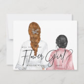 私のフラワーガールになってくれる？ Girls in Robes Invitat 招待状 (正面)