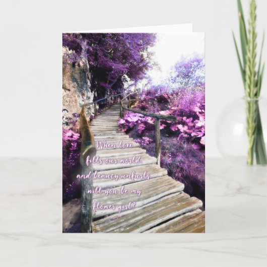 私のフラワーガールになって　ウッドパスでお招き 招待状 (正面)