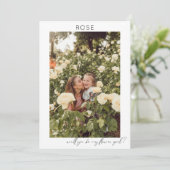 私のフラワーガールになって！ フォトプロポーズ カリグラフィー V 招待状 (スタンド正面)