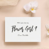 私のフラワーガールになって ブラックホワイト スクリプト 招待状