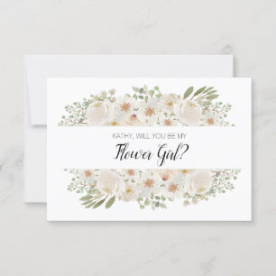 私のフラワーガールになりますか 白い花 エレガント