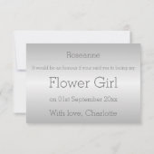 私のフラワーガールに？ シルバーハートの招待状 招待状 (裏面)