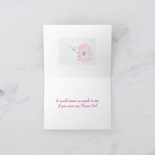 私のフラワーガールのカードを頼む。 招待状 (内部)