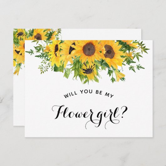 私のフラワーガールの提案はヒマワリ 案内ポストカード (正面/裏面)