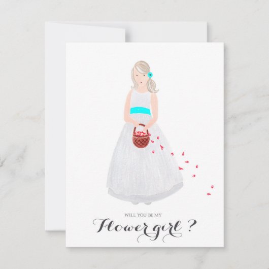 私のフラワーガールをこのカードにしてくれませんか 招待状 (正面)