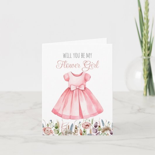 私のフラワーガールウォーターの色のガールカードになる シーズンカード (正面)