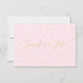 私のフラワーガールカードに - ゴールドドット ピンク 招待状 (裏面)