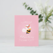 私のフラワーガールブライズメイドになってくれる? 面白くてかわいい 招待状 (スタンド正面)