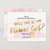 私のフラワーガール赤面水彩 インビテーションポストカード (正面/裏面)
