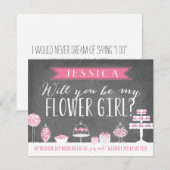 私のフラワーガール | ブライズメイドになってくれますか 招待状 (正面/裏面)