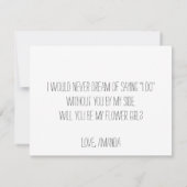 私のフラワーガール | ブライズメイドになってくれる？ 招待状 (裏面)