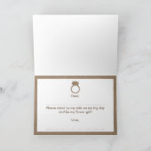 私のフラワー・ガールですか。 バーラップのリングカード 招待状 (内部)