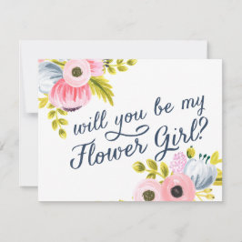 私のフラワー・ガールですか。 手塗りカード 招待状