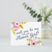私のフラワー・ガールですか。 手塗りカード 招待状 (スタンド正面)