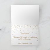 私のフラワー・ガールのヴィンテージの金ゴールドの紙吹雪です 招待状 (内部)