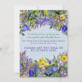 私のフラワー・ガールの野生の花の結婚です 招待状 (裏面)