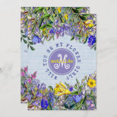私のフラワー・ガールの野生の花の結婚です 招待状 (正面/裏面)