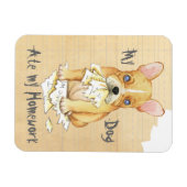 私のフランスのブルドッ食べクの宿題 マグネット (横)