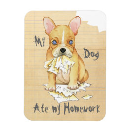 私のフランスのブルドッ食べクの宿題 マグネット