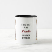 私のフランス犬のかわいい仕事懸命 マグカップ (中央)