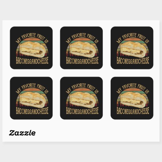 私のフルーツお気に入りのベーコンの卵とチーズギフト スクエアシール (シート)