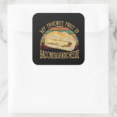 私のフルーツお気に入りのベーコンの卵とチーズギフト スクエアシール (バッグ)