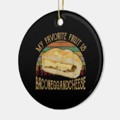 私のフルーツお気に入りのベーコンの卵とチーズギフト セラミックオーナメント (左)