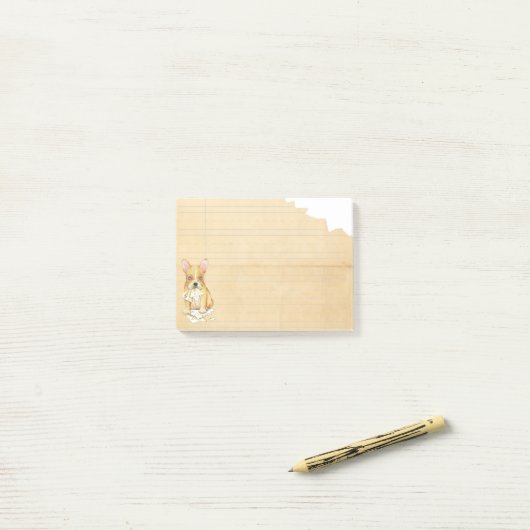 私のフレンチ・ブルドッグは私の宿題を食べました ポストイット (デスク上)