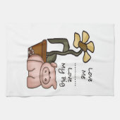 私のブタの台所タオルを愛して下さい キッチンタオル (横)