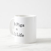 私のブタの同輩私の生命 コーヒーマグカップ (正面左)