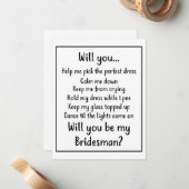 私のブライズマンになってくれる? ノートカード (正面/裏面インサイチュ)