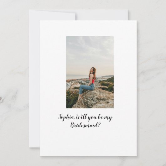 私のブライズメイドになってくれますか エレガント モダンな写真 招待状 (正面)