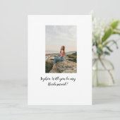 私のブライズメイドになってくれますか エレガント モダンな写真 招待状 (スタンド正面)