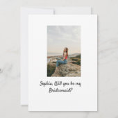 私のブライズメイドになってくれますか エレガント モダンな写真 招待状 (裏面)