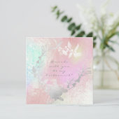 私のブライズメイドになってくれますか？グレーのシルバー パール リース 招待状 (スタンド正面)