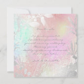 私のブライズメイドになってくれますか？グレーのシルバー パール リース 招待状 (裏面)