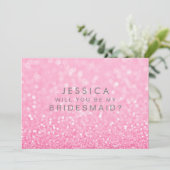 私のブライズメイドになってくれますか ゴールド ピンク オンブレ 招待状 (スタンド正面)