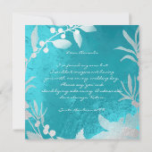 私のブライズメイドになってくれますか？ シルバー ターコイズの花輪 招待状 (裏面)