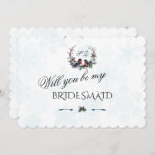 私のブライズメイドになってくれますか チャーム ウィンター リース 招待状 (正面/裏面)