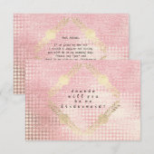 私のブライズメイドになってくれますか ピンク ローズ メタリック ゴールド 招待状 (正面/裏面)