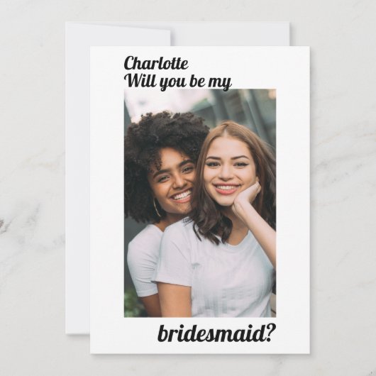 私のブライズメイドになってくれますか フォトパーソナライズド 招待状 (正面)
