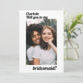 私のブライズメイドになってくれますか フォトパーソナライズド 招待状 (スタンド正面)