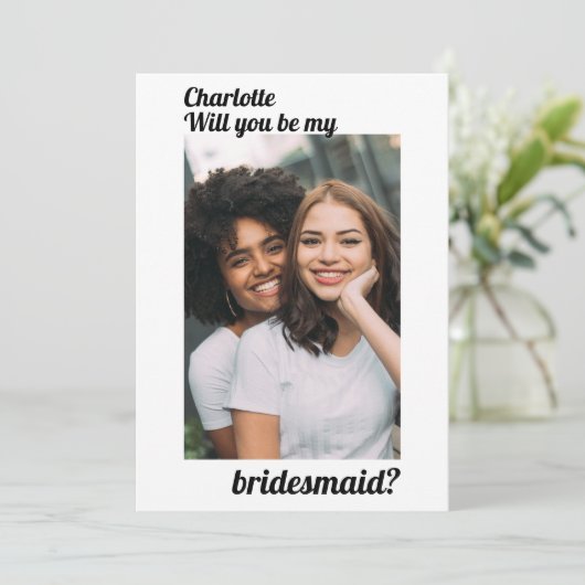 私のブライズメイドになってくれますか フォトパーソナライズド 招待状 (スタンド正面)