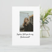 私のブライズメイドになってくれますか？ フォト エレガント モダン 招待状 (スタンド正面)