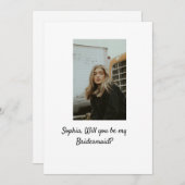 私のブライズメイドになってくれますか？ フォト エレガント モダン 招待状 (正面/裏面)