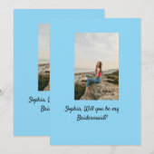 私のブライズメイドになってくれますか？ フォト エレガント モダン 招待状 (正面/裏面)